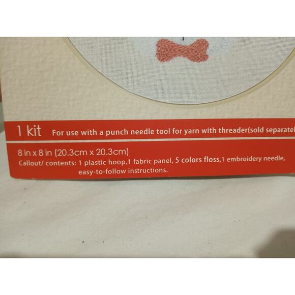 NEW Sealed Boston Terrier / French Bulldog Punch Needle Kit 8" x 8" - Picture 5 of 7